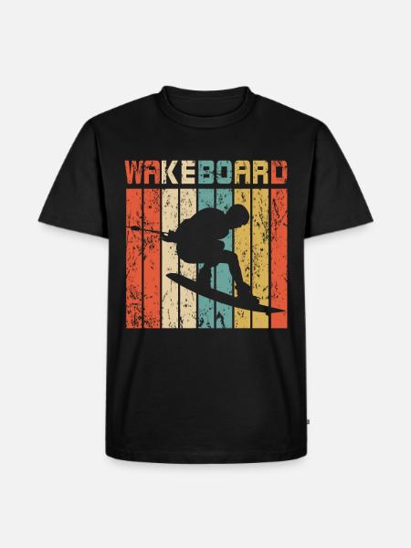 Wakeboard Retro Geschenk - Männer Premium Bio T-Shirt - Schwarz