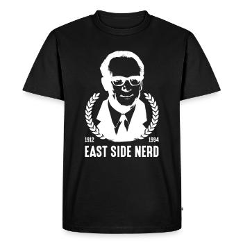 East Side Nerd East Germany DDR Chancellor - Men's Premium Organic T-Shirt - black - Front - Nico (187cm)