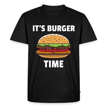 Burger Fast Food Cheeseburger Hamburger Gift - T-shirt Premium bio Homme - noir - Devant - Nico (187cm)