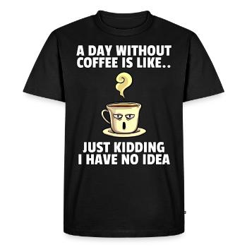 Café café buveur café fatigué cadeau du matin - T-shirt Premium bio Homme - noir - Devant - Nico (187cm)