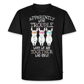 Lama Freunde - Men's Premium Organic T-Shirt - black - Front - Nico (187cm)