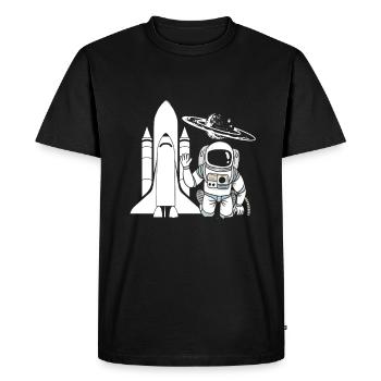 Astronaut Rocket Space Galaxy Gift - Men's Premium Organic T-Shirt - black - Front - Nico (187cm)