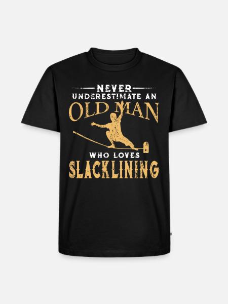 Slackline Old Man - Men's Premium Organic T-Shirt - black