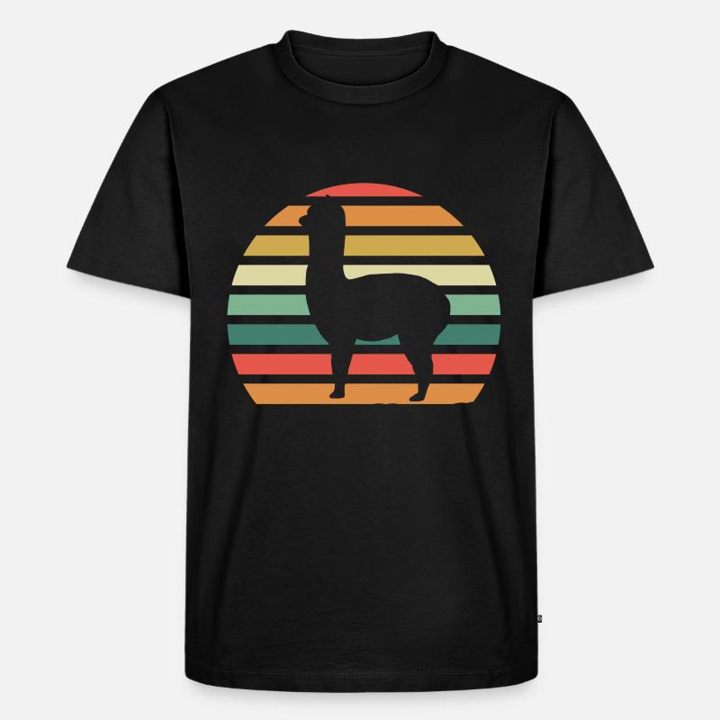 Alpaka - Männer Premium Bio T-Shirt - Schwarz