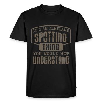 Spotter d'avion - T-shirt Premium bio Homme - noir - Devant - Nico (187cm)