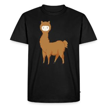 Lama Alpagas Mignon Mignon Mignon Mignon Lamafan - T-shirt Premium bio Homme - noir - Devant - Nico (187cm)