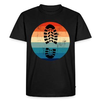 Hiking hiking shoe retro hiker shoe print - Men's Premium Organic T-Shirt - black - Front - Nico (187cm)