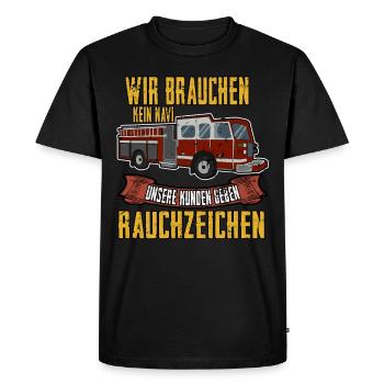 Pompiers Détecteurs de fumée Équipe de secours - T-shirt Premium bio Homme - noir - Devant - Nico (187cm)
