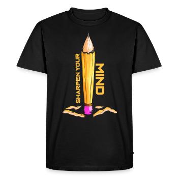 Affûtez votre esprit - T-shirt Premium bio Homme - noir - Devant - Nico (187cm)