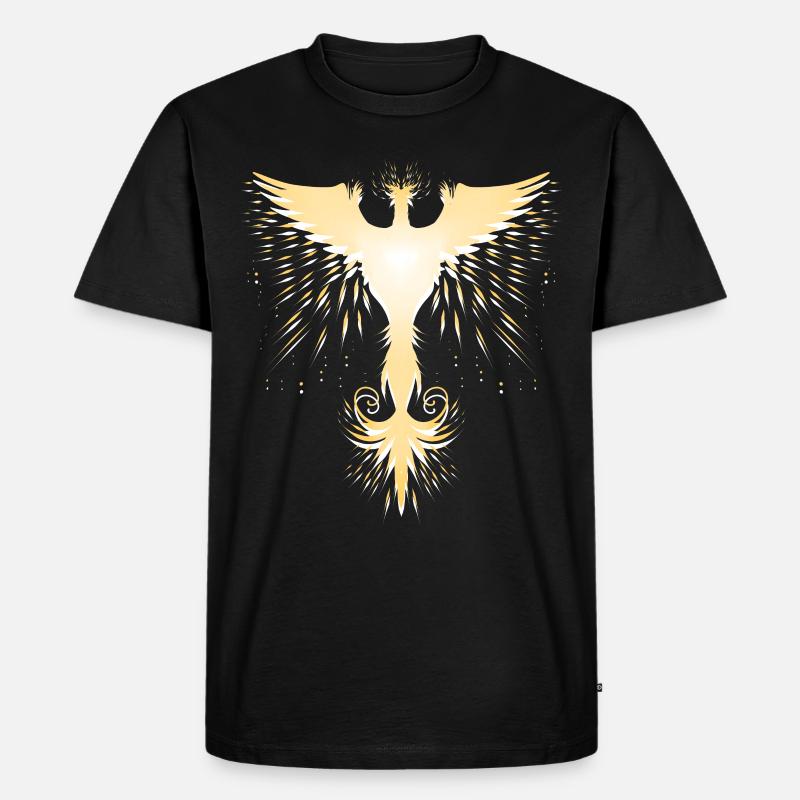Goldener Phönix - Männer Premium Bio T-Shirt - Schwarz