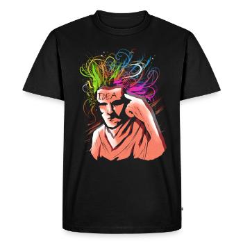 Ideas and thoughts - Men's Premium Organic T-Shirt - black - Front - Nico (187cm)