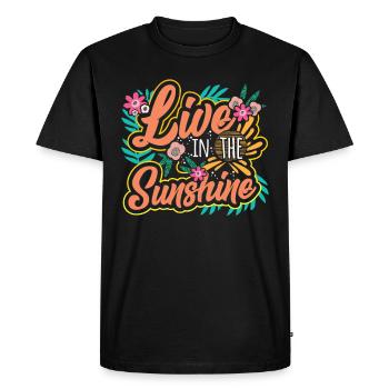 Live in the sunshine - Men's Premium Organic T-Shirt - black - Front - Nico (187cm)