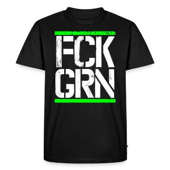 FCK GRN contre le Green Diesel: la loi interdit la conduite en vert - T-shirt Premium bio Homme - noir - Devant - Nico (187cm)
