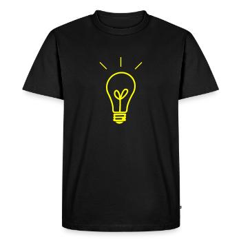 Light Bulb Enlightenment Electrician Electricity - Men's Premium Organic T-Shirt - black - Front - Nico (187cm)