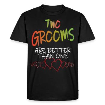 Mariage gay - T-shirt Premium bio Homme - noir - Devant - Nico (187cm)