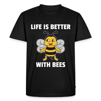 Bee Bees Honey Honey Bee Save Gift - Men's Premium Organic T-Shirt - black - Front - Nico (187cm)