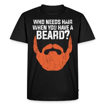 Cheveux chauve - T-shirt Premium bio Homme - noir - Devant - Nico (187cm)