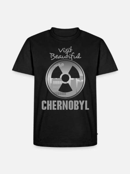 Czarnobyl Ukraina - Ekologiczna koszulka męska Premium - czarny