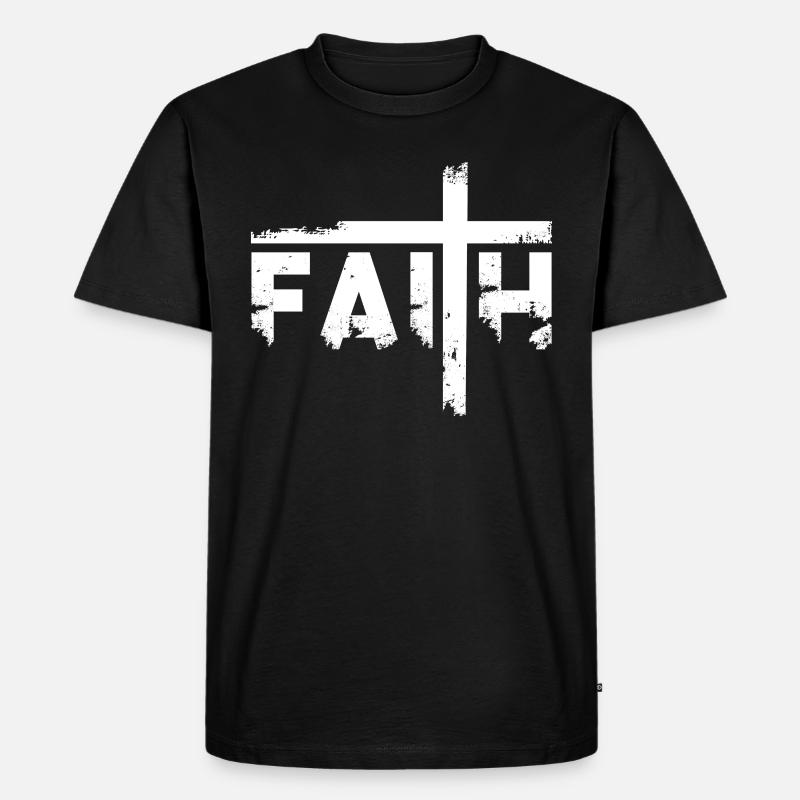 Glaube - Männer Premium Bio T-Shirt - Schwarz