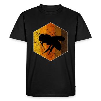 Abeille rétro abeilles - T-shirt Premium bio Homme - noir - Devant - Nico (187cm)