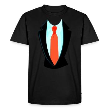 Faux costume avec cravate costume de combinaison - T-shirt Premium bio Homme - noir - Devant - Nico (187cm)