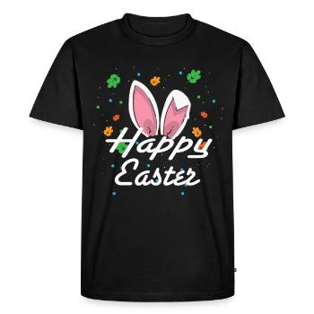 Pâques lapin de Pâques de Pâques de Pâques - T-shirt Premium bio Homme - noir - Devant - Nico (187cm)