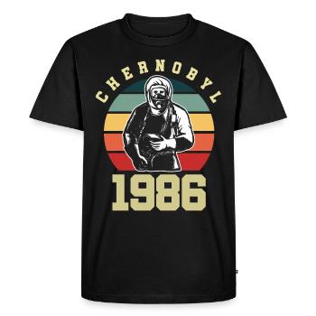 Protection de l'environnement de la centrale nucléaire de Tchernobyl - T-shirt Premium bio Homme - noir - Devant - Nico (187cm)