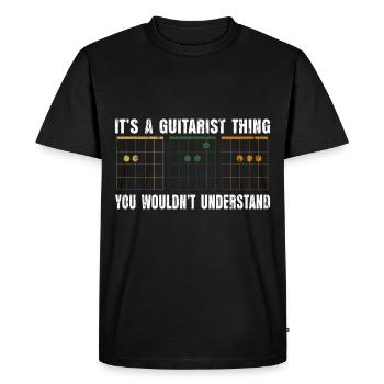 École de musique de guitare - T-shirt Premium bio Homme - noir - Devant - Nico (187cm)