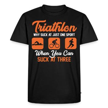 Triathlon Sport - T-shirt Premium bio Homme - noir - Devant - Nico (187cm)