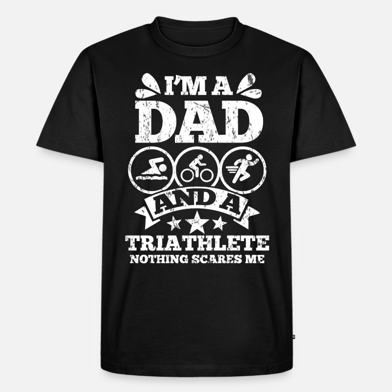 Triathlon Papa Vater - Männer Premium Bio T-Shirt - Schwarz