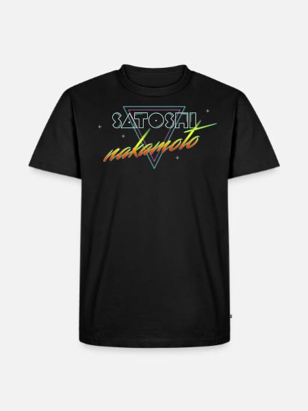 Satoshi Nakamoto Bitcoin Crypto Synthwave Gift - Men's Premium Organic T-Shirt - black