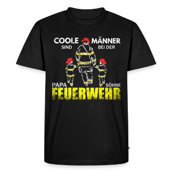 Sapeurs-pompiers vintage rétro - T-shirt Premium bio Homme - noir - Devant - Nico (187cm)