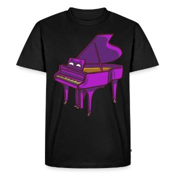Piano Piano Pianiste Musicien Music Wings player - T-shirt Premium bio Homme - noir - Devant - Nico (187cm)