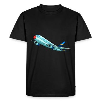Flugzeug Flieger Pilot Fliegen Flug Flughafen 747 - Männer Premium Bio T-Shirt - Schwarz - Vorne - Nico (187cm)