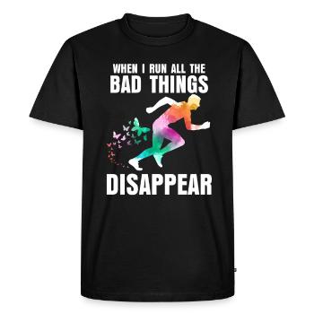 Course à pied - T-shirt Premium bio Homme - noir - Devant - Nico (187cm)