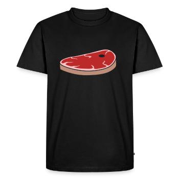Steak Meat Chunks Grilled Meat - Men's Premium Organic T-Shirt - black - Front - Nico (187cm)
