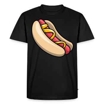 Hot dog Hot Dog Fast Food Stand Bosna Drôle - T-shirt Premium bio Homme - noir - Devant - Nico (187cm)