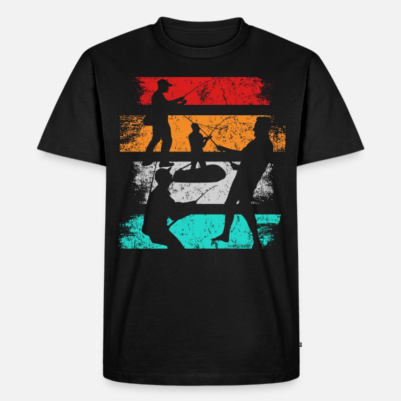 Pêche rétro - T-shirt Premium bio Homme - noir