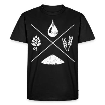 Cadeau houblon bière - T-shirt Premium bio Homme - noir - Devant - Nico (187cm)