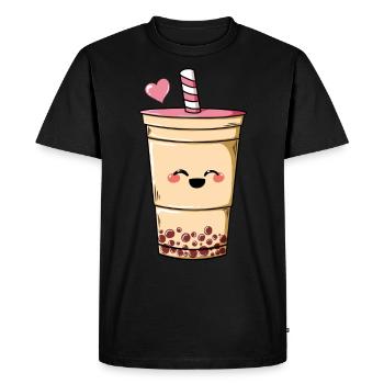 Bubble Tea Pearl Milk Tea Boba Tea Milk Gift - Men's Premium Organic T-Shirt - black - Front - Nico (187cm)