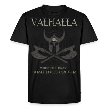 Valhalla Valknut Viking Teutons - Men's Premium Organic T-Shirt - black - Front - Nico (187cm)