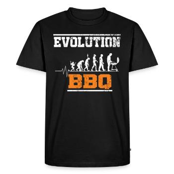 Evolution grilling heartbeat - Men's Premium Organic T-Shirt - black - Front - Nico (187cm)