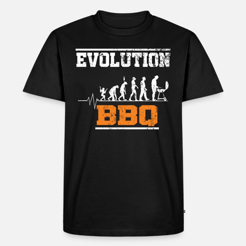 Evolution Grillen Herzschlag - Männer Premium Bio T-Shirt - Schwarz