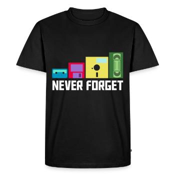 cassette - Men's Premium Organic T-Shirt - black - Front - Nico (187cm)
