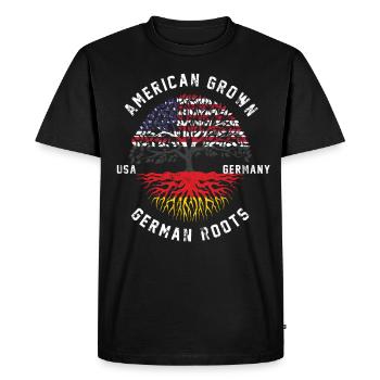 America USA tree Germany - Men's Premium Organic T-Shirt - black - Front - Nico (187cm)