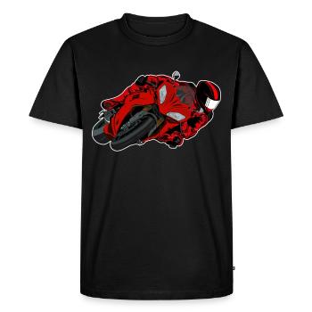 Motorcycle Tilting Knee Racing - Men's Premium Organic T-Shirt - black - Front - Nico (187cm)