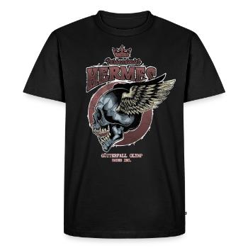 Crâne dieux Hermes - T-shirt Premium bio Homme - noir - Devant - Nico (187cm)