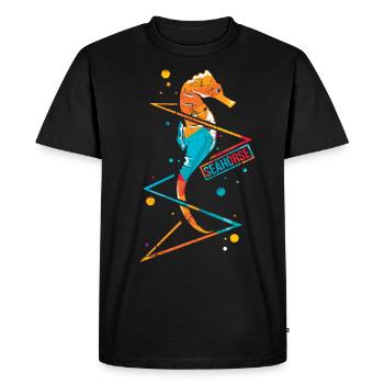 Seahorse Seahorse Hippocampus Hippo Polygon - Men's Premium Organic T-Shirt - black - Front - Nico (187cm)