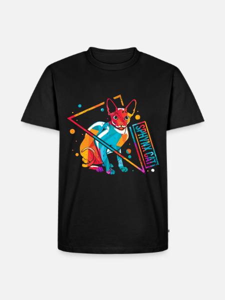 Sphynx Sphinx Cat Retro - Men's Premium Organic T-Shirt - black
