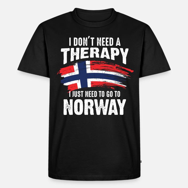 Norwegen Therapie - Männer Premium Bio T-Shirt - Schwarz
